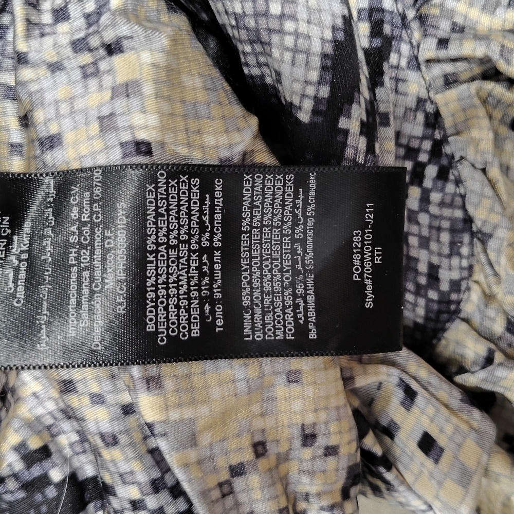 Bebe Python Snake Silk One Shoulder Strap Ruched … - image 5